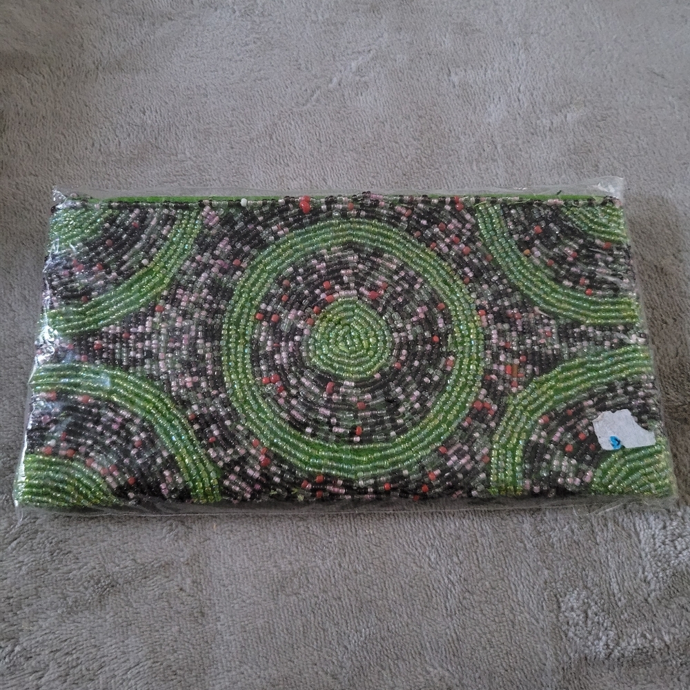 Hand Beaded Pouch Wallet Evening Bag